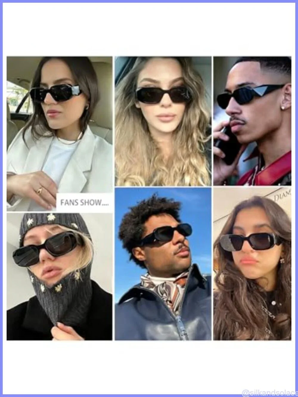 Trendy Rectangle Sunglasses for Women Men Square Retro Vintage UV400